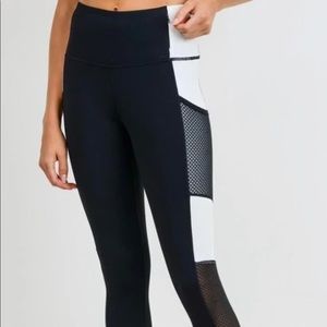 High Rise Mesh Color Block Full Leggings